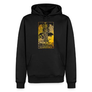 Tempérance Vintage Tarot Carte Tempérance - Sweat à capuche Premium bio Homme - noir - Devant - Nico (187cm)