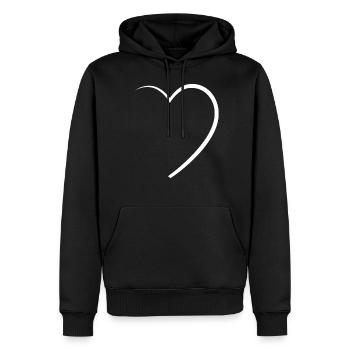 Demi-coeur - Sweat à capuche Premium bio Homme - noir - Devant - Nico (187cm)