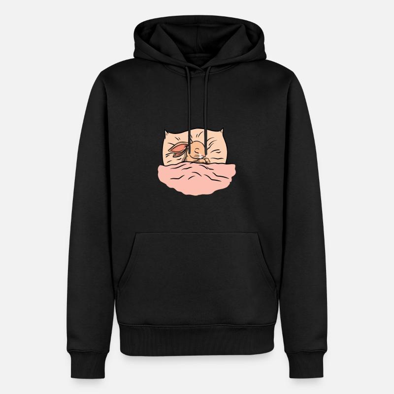 Lapin de lapin endormie - Sweat à capuche Premium bio Homme - noir