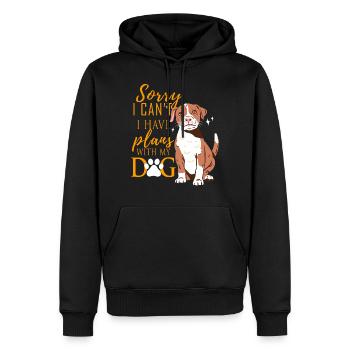 Busy with my dog dog sitter dog love - Men’s Premium Organic Hoodie - black - Front - Nico (187cm)