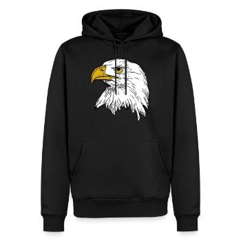 Eagle imprint bird animal motif animal face - Men’s Premium Organic Hoodie - black - Front - Nico (187cm)