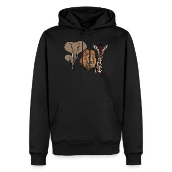 Afrique Éléphant Lion Giraff Visage animal Éléphant - Sweat à capuche Premium bio Homme - noir - Devant - Nico (187cm)