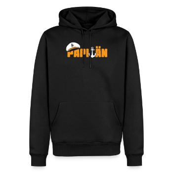 Papitän Papa Vater Vatertag Geschenk - Männer Premium Bio Hoodie - Schwarz - Vorne - Nico (187cm)