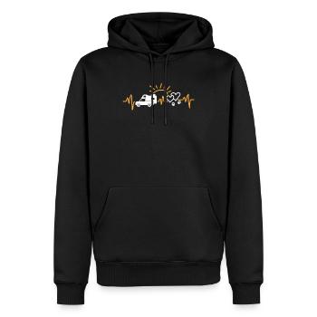 Pickup cabine de camping battement de coeur avec chien - Sweat à capuche Premium bio Homme - noir - Devant - Nico (187cm)