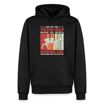 Sphynx Katze sei du selbst Katzen Besitzer Humor - Männer Premium Bio Hoodie - Schwarz - Vorne - Nico (187cm)