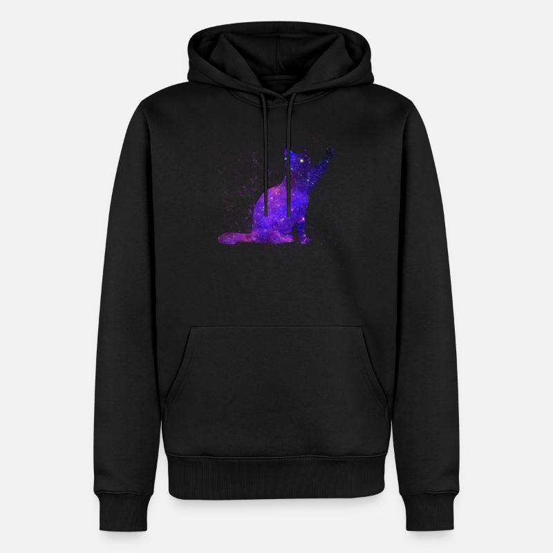 Univers chat étoiles Chat - Sweat à capuche Premium bio Homme - noir