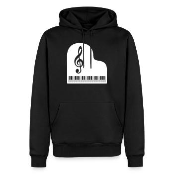 Piano Flügel Notenschlüssel - Klavier Pianist - Sweat à capuche Premium bio Homme - noir - Devant - Nico (187cm)