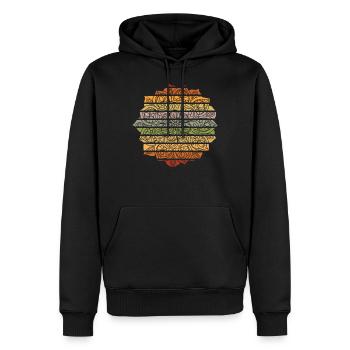 Mandala Fleur de Lotus - Sweat à capuche Premium bio Homme - noir - Devant - Nico (187cm)