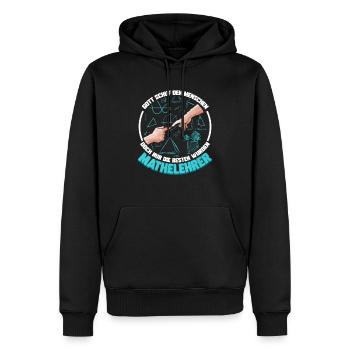 Gott schuf den Mensch Mathelehrer & Mathematiker - Männer Premium Bio Hoodie - Schwarz - Vorne - Nico (187cm)