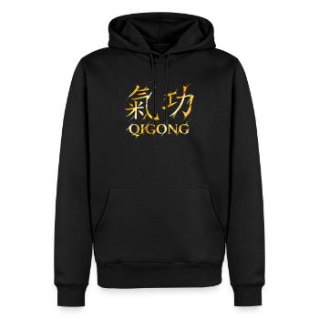 Qigong Symboles chinois Qi Gong Chakra Tai Chi - Sweat à capuche Premium bio Homme - noir - Devant - Nico (187cm)