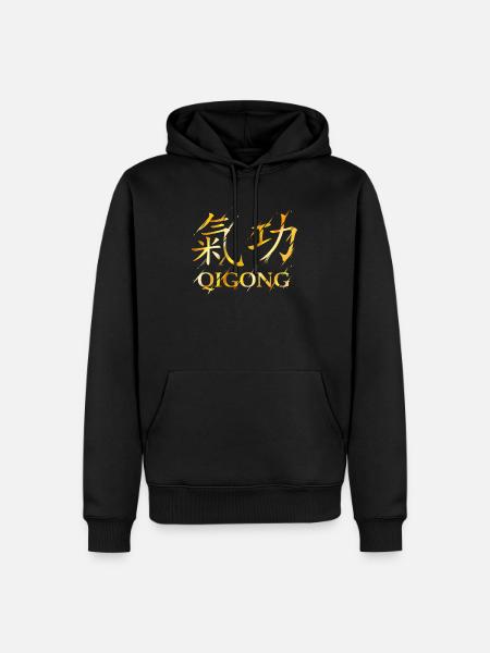 Qigong Chinesische Symbole Qi Gong Chakra Tai Chi - Herre Premium økologisk hoodie - sort
