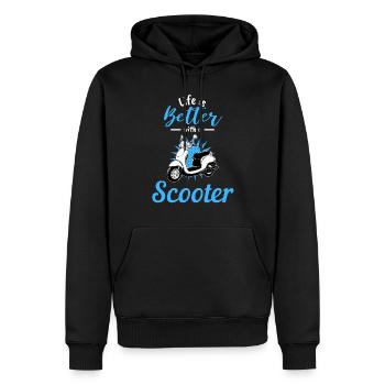 Leben mit Motorroller fahren Motorrad Mofa Bike - Männer Premium Bio Hoodie - Schwarz - Vorne - Nico (187cm)