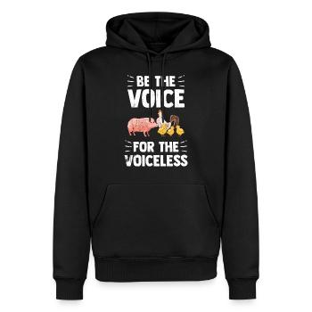 Végétal tshirt Droits des animaux Veggie Proverbes Bio Animal - Sweat à capuche Premium bio Homme - noir - Devant - Nico (187cm)