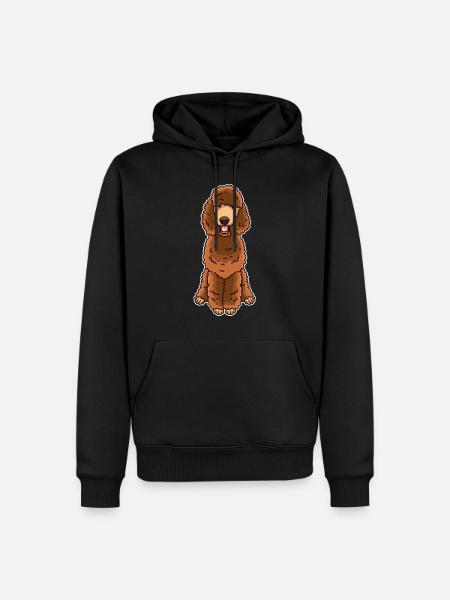 Caniche brun - Sweat à capuche Premium bio Homme - noir