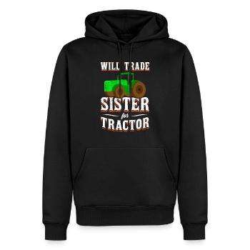 tractor - Men’s Premium Organic Hoodie - black - Front - Nico (187cm)
