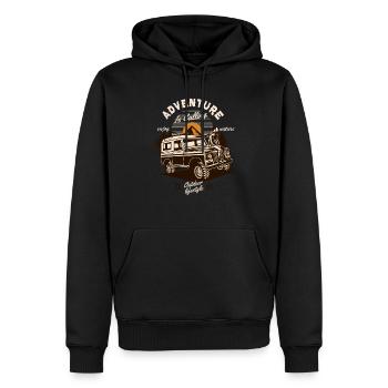 L’aventure appelle le véhicule tout-terrain hors route extérieur - Sweat à capuche Premium bio Homme - noir - Devant - Nico (187cm)