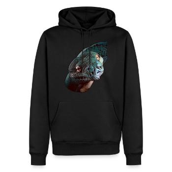 Serpent serpents motif tête d’animal animal - Sweat à capuche Premium bio Homme - noir - Devant - Nico (187cm)