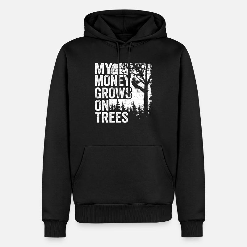 Baumpfleger Baumkletterer Geschenk Holzfäller - Männer Premium Bio Hoodie - Schwarz