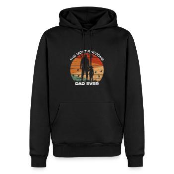Le papa le plus génial jamais drôle fête des pères - Sweat à capuche Premium bio Homme - noir - Devant - Nico (187cm)