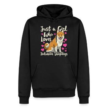 Islandhund Isländischer Spitz Hund - Männer Premium Bio Hoodie - Schwarz - Vorne - Nico (187cm)