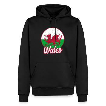 Drapeau du Pays de Galles - Sweat à capuche Premium bio Homme - noir - Devant - Nico (187cm)