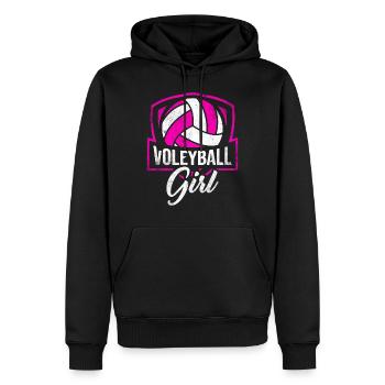 Fille de volley-ball joueur de volley-ball - Sweat à capuche Premium bio Homme - noir - Devant - Nico (187cm)