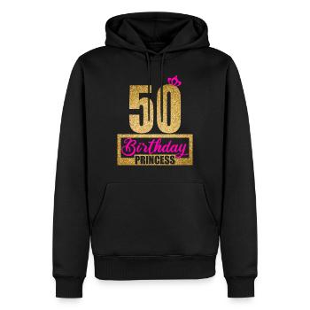 50e anniversaire 50 ans 50 anniversaires 50 anniversaires de la princesse - Sweat à capuche Premium bio Homme - noir - Devant - Nico (187cm)