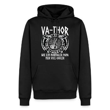 Papa Vater Vathor Vatertag Vatertagsgeschenk - Männer Premium Bio Hoodie - Schwarz - Vorne - Nico (187cm)
