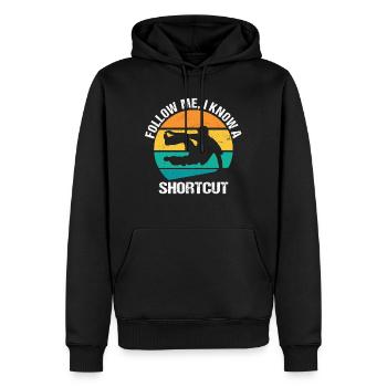 Follow Me I Know A Shortcut Parkour Läufer Freerun - Männer Premium Bio Hoodie - Schwarz - Vorne - Nico (187cm)