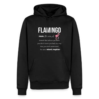 Flamingo - Sweat à capuche Premium bio Homme - noir - Devant - Nico (187cm)