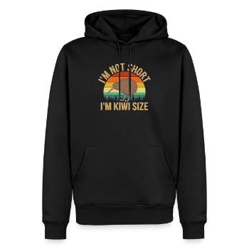 i'm not short i'm kiwi size, kiwi bird - Men’s Premium Organic Hoodie - black - Front - Nico (187cm)