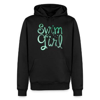 Nageur natation fille - Sweat à capuche Premium bio Homme - noir - Devant - Nico (187cm)