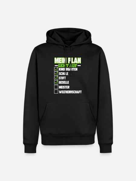 Plan geht auf Stift Geselle Meister Weltherrschaft - Männer Premium Bio Hoodie - Schwarz