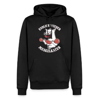 Endlich wieder Muskelkater Muskel Training Lustig - Männer Premium Bio Hoodie - Schwarz - Vorne - Nico (187cm)