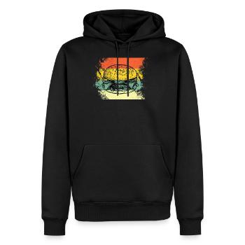 Burger Fast Food Retro Vintage USA - Sweat à capuche Premium bio Homme - noir - Devant - Nico (187cm)
