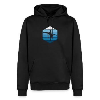 Breakdance Bboy Break Dance Retro Blue Breakdancer - Sweat à capuche Premium bio Homme - noir - Devant - Nico (187cm)