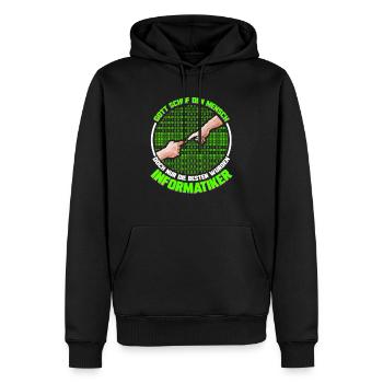 Gott schuf Mensch die besten wurden Informatiker - Männer Premium Bio Hoodie - Schwarz - Vorne - Nico (187cm)
