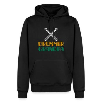 Opa der Schlagzeuger - Männer Premium Bio Hoodie - Schwarz - Vorne - Nico (187cm)