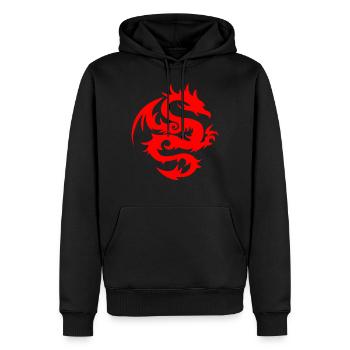 mit chinesischen Drachen chinesischem Drache - Männer Premium Bio Hoodie - Schwarz - Vorne - Nico (187cm)