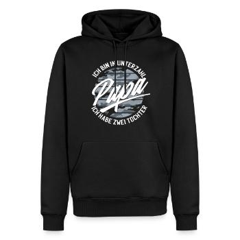 Papa Zwei Töchter Zwillinge Vater Camouflage - Männer Premium Bio Hoodie - Schwarz - Vorne - Nico (187cm)