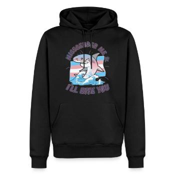 Transgender Genderqueer Hai Haifisch - Männer Premium Bio Hoodie - Schwarz - Vorne - Nico (187cm)