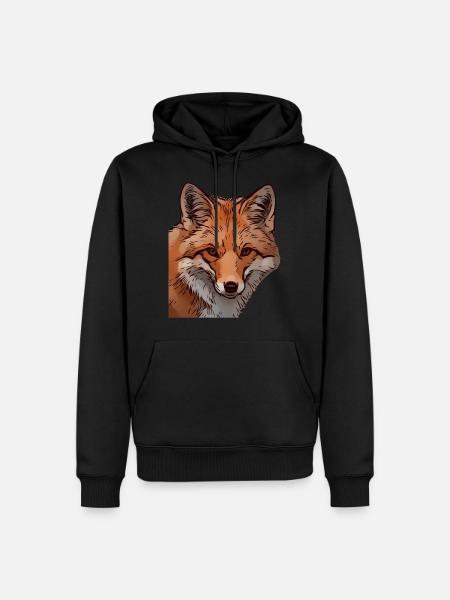 Renard Renard Fuchs motif visage animal - Sweat à capuche Premium bio Homme - noir