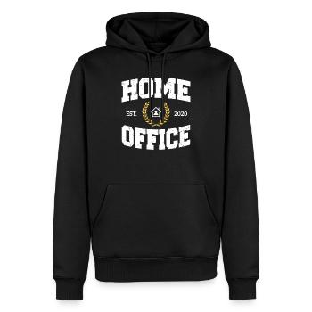 Home Office Est 2020 Maison Travail Homeoffice - Sweat à capuche Premium bio Homme - noir - Devant - Nico (187cm)