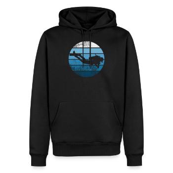 Retro Scuba Tauchen Taucher Geschenk Scuba Diving - Männer Premium Bio Hoodie - Schwarz - Vorne - Nico (187cm)