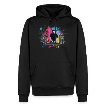 house festival goa techno raven acid musique rave - Sweat à capuche Premium bio Homme - noir - Devant - Nico (187cm)