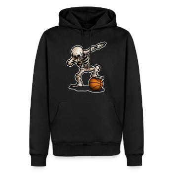 Skelett Dabbing Dab Basketball Halloween Geschenk - Männer Premium Bio Hoodie - Schwarz - Vorne - Nico (187cm)
