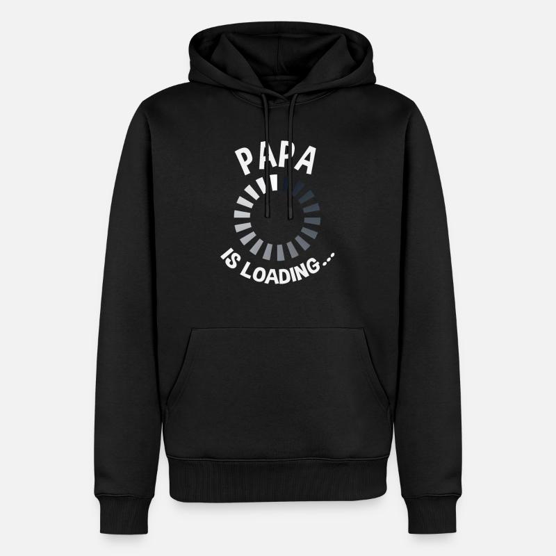 Papa Loading - Männer Premium Bio Hoodie - Schwarz