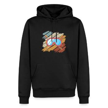 Faire du ski - Sweat à capuche Premium bio Homme - noir - Devant - Nico (187cm)