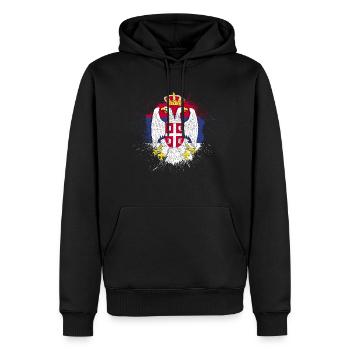 Serbien Tshirt Geschenk Jugoslawien Zagreb Tito - Männer Premium Bio Hoodie - Schwarz - Vorne - Nico (187cm)