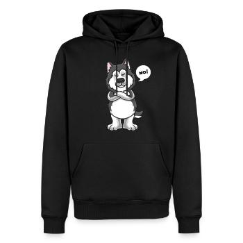 Stupide Alaskan Malamute chien drôle propriétaire de chien - Sweat à capuche Premium bio Homme - noir - Devant - Nico (187cm)